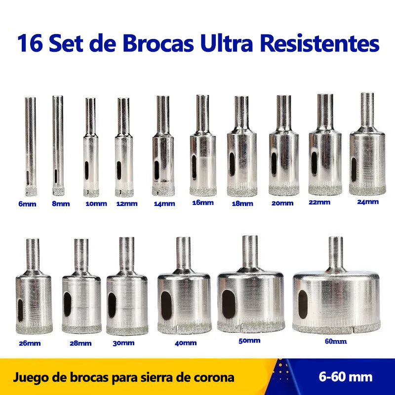 Set 16pcs Brocas Diamantadas