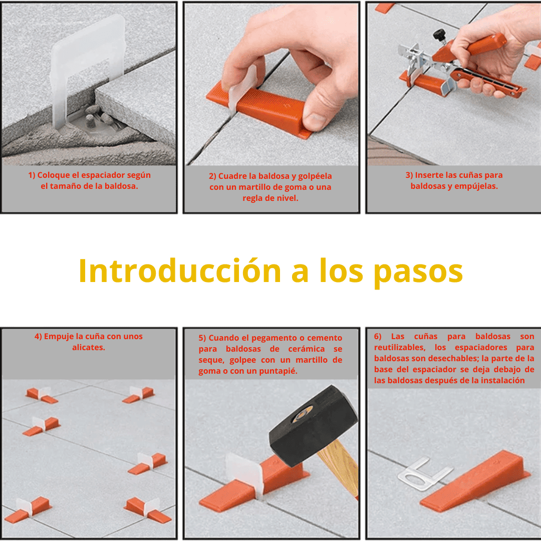 Bolsa de 100 Clips Niveladores de 1mm – Sistema Antideslizante para Instalación de Baldosas