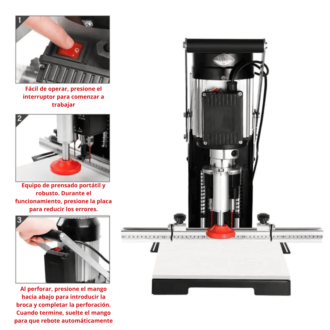 Taladro Industrial para Bisagra Cangrejo 35mm – Potencia y Precisión para Carpintería Profesional