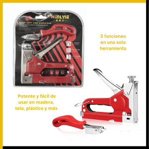 Engrapadora Clavadora Manual 3 en 1 PRO – Versatilidad Total con 1200 Grapas Incluidas