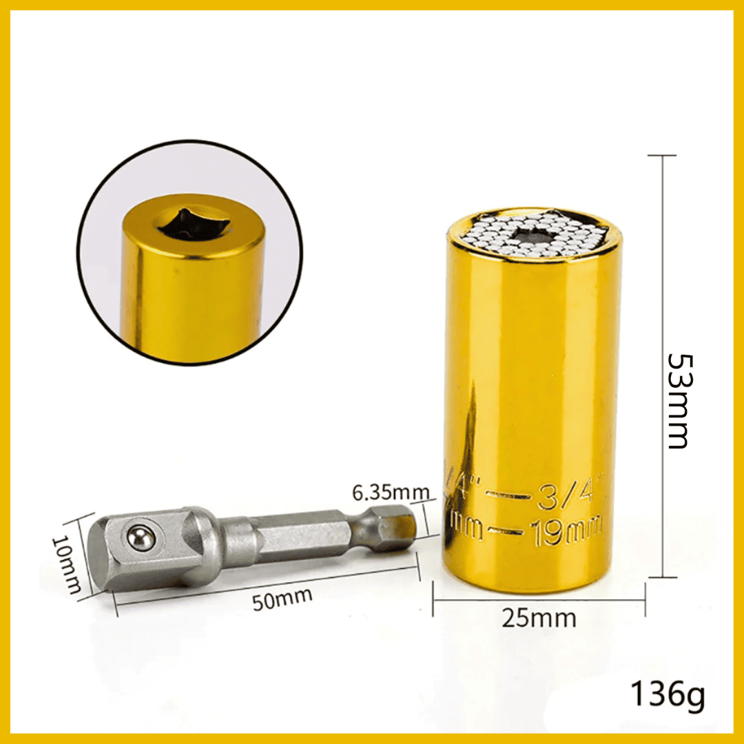 Llave de Tubo Universal con Trinquete – Ajuste Automático de 7-19 mm y 11-32 mm