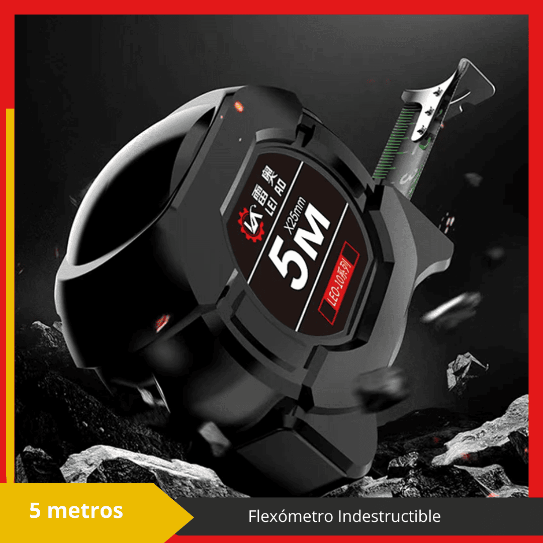 Flexómetro Indestructible Push-Automatic – 5M Precisión y Resistencia Total