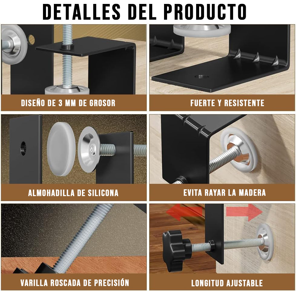 Abrazadera de Fijación XL para Tapa de Cajones PRO de 2.8mm