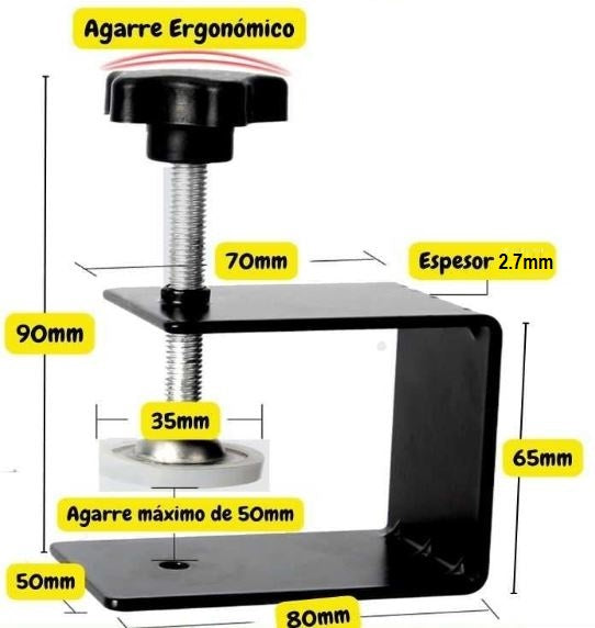 Abrazadera de Fijación XL para Tapa de Cajones PRO de 2.8mm