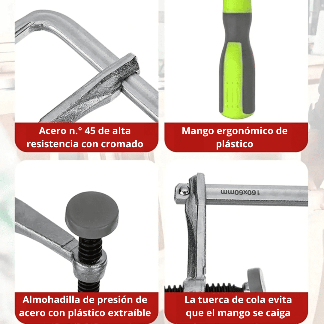 Abrazaderas de Riel Guía para Carpintería 200mm x 60mm – Sujeción Precisa para Mesas MFT y Rieles de Corte