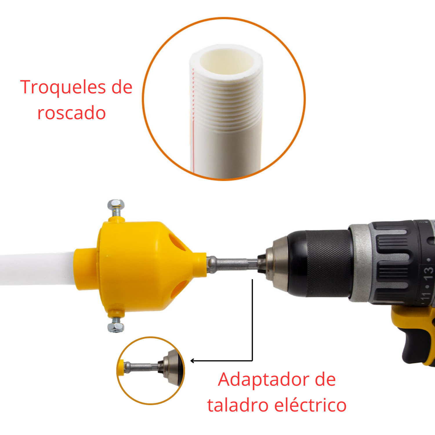 Set de Tarrajas para Tubos PVC – 10pcs