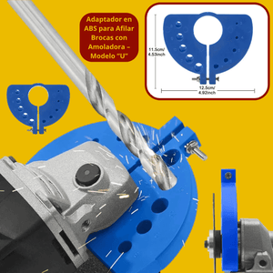 Adaptador en ABS para Afilar Brocas con Amoladora – Modelo “U”