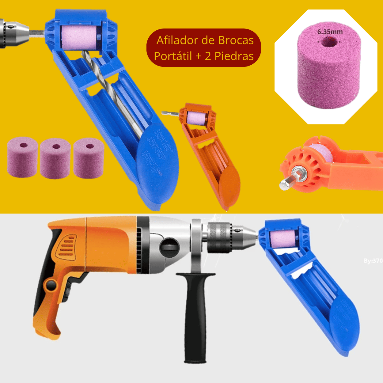 Afilador de Brocas Manual+ 2 Piedras