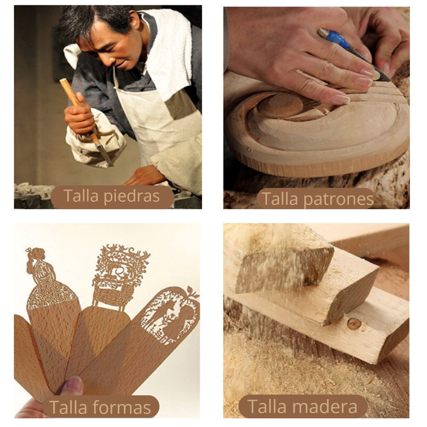 Set de Gubias Profesionales para Madera – 8 Piezas Aceradas de Alta Precisión