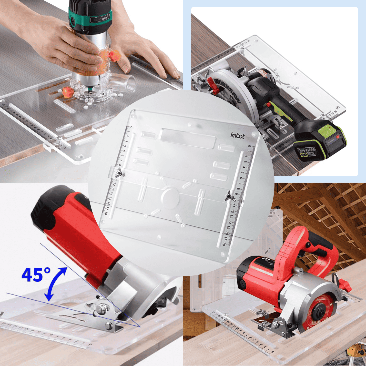 Placa Guía Imbot para Router y Sierra Circular (5” y 6”)