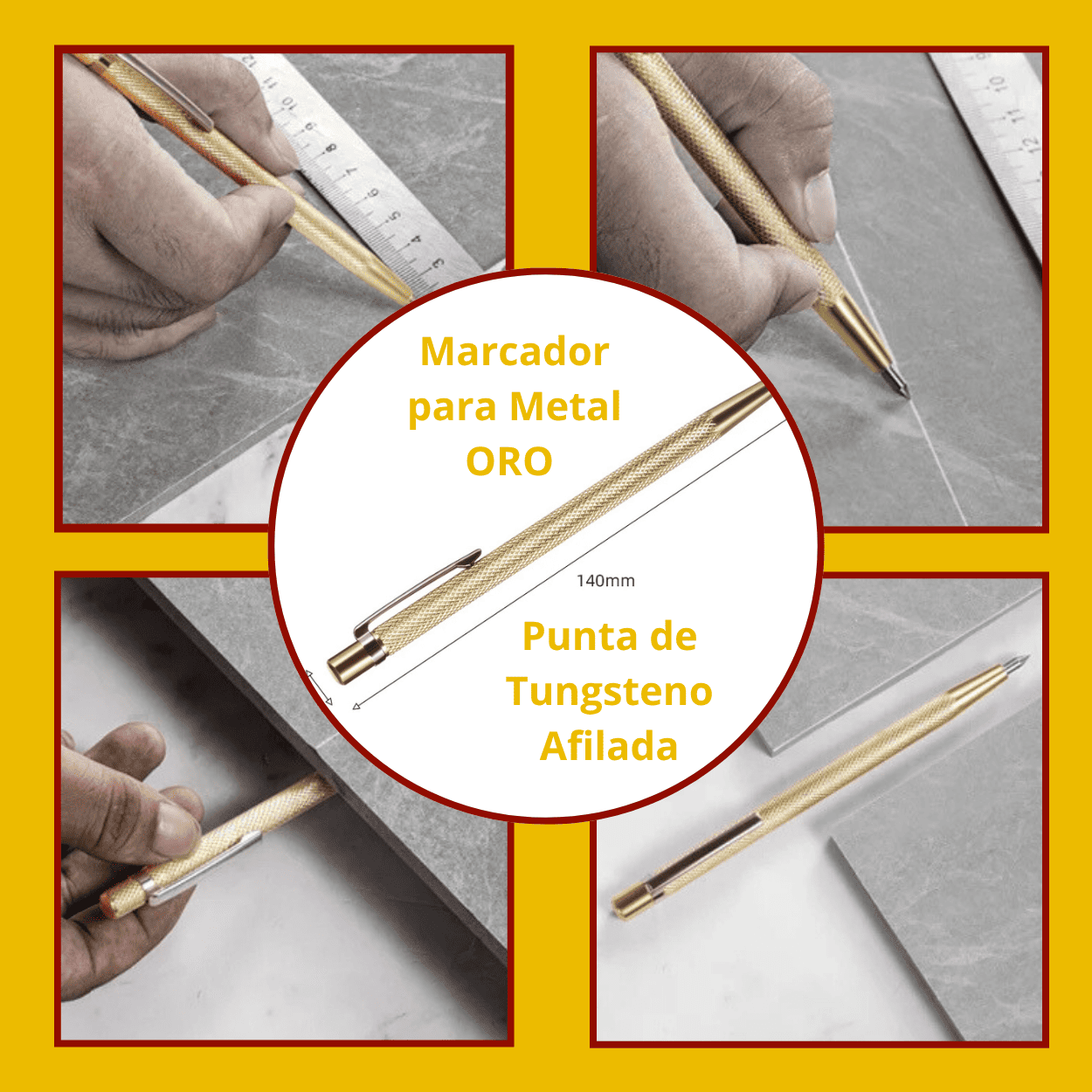 Marcador para Metal ORO – Punta de Tungsteno Afilada