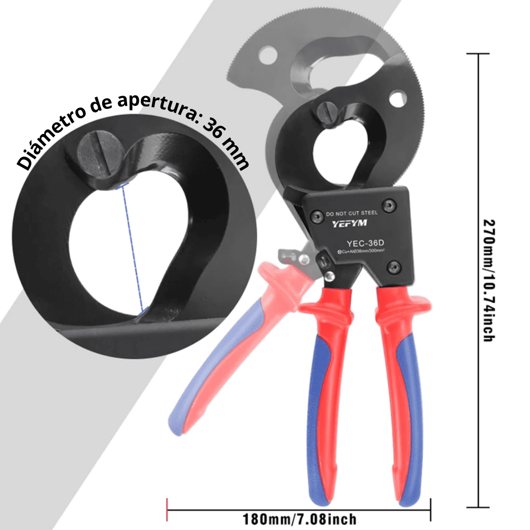 Cortador de Cable de Trinquete – Modelo YEG-36D para Cables de hasta 300 mm²