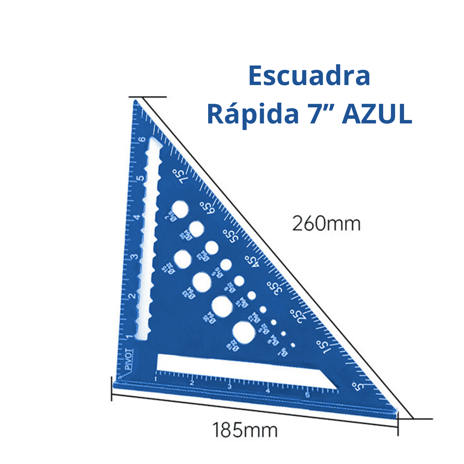 Escuadra Rápida 7’’ con Localizador de Brocas 3-15mm – Aluminio PRO