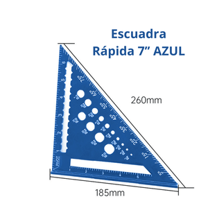 Escuadra Rápida 7’’ con Localizador de Brocas 3-15mm – Aluminio PRO