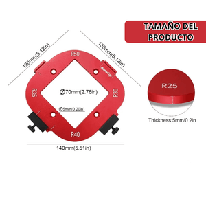 Plantillas para Bordes de Esquinas – Aluminio 4 en 1 – Radios Precisos para Carpintería Profesional