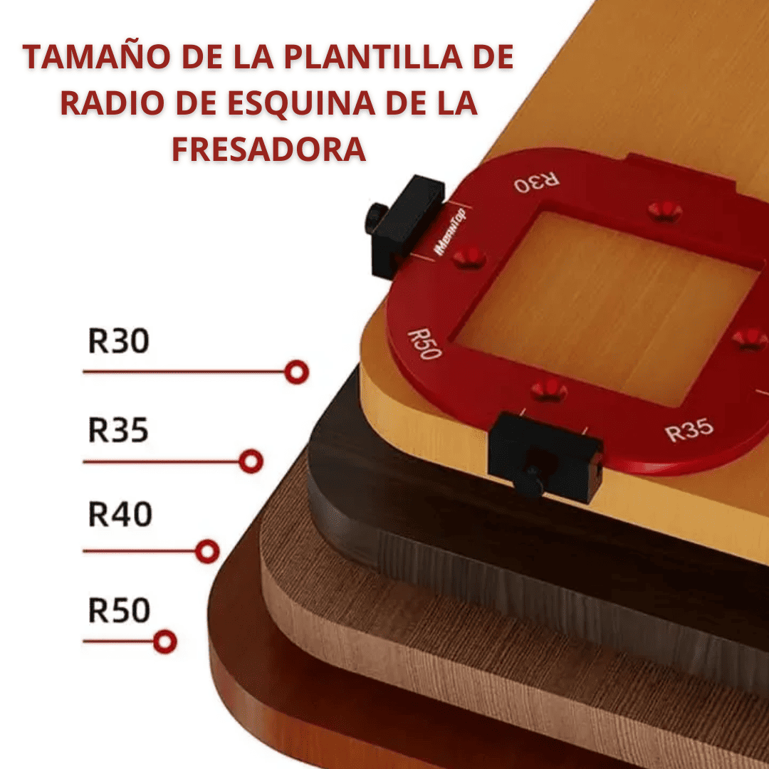 Plantillas para Bordes de Esquinas – Aluminio 4 en 1 – Radios Precisos para Carpintería Profesional