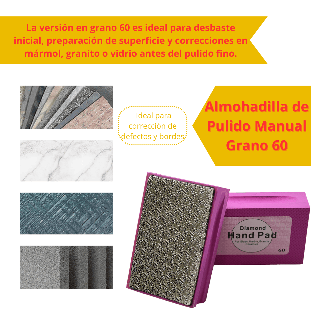 Almohadilla de Pulido Manual Grano 60