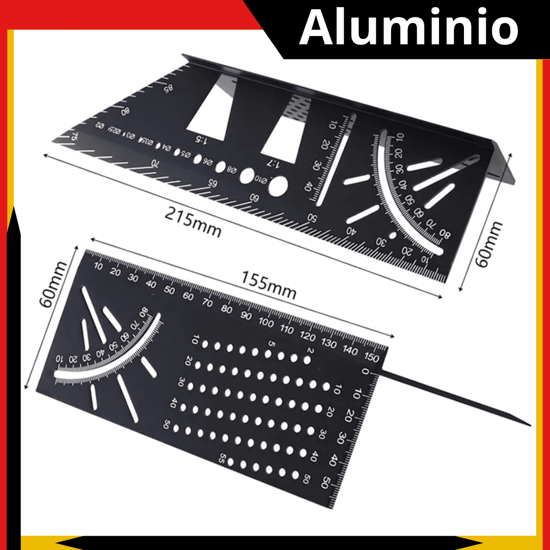 ESCUADRA 3D MULTIUSO – Variante en ABS o en Aluminio de Alta Precisión