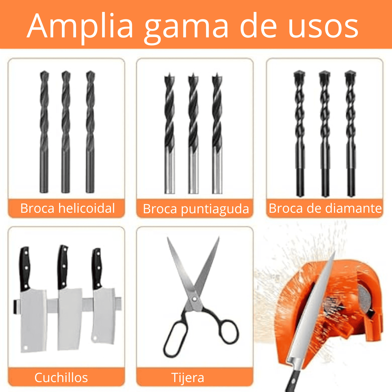 Afilador de Brocas de Doble Hoja – Versátil y Compacto