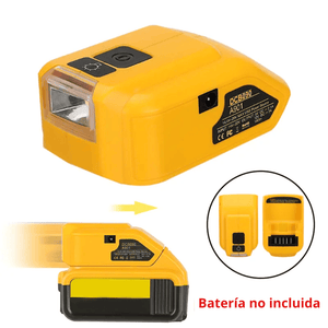 ADAPTADOR USB PARA CARGA CELULAR 5V 2.1A + LINTERNA PARA DEWALT DCB090DW
