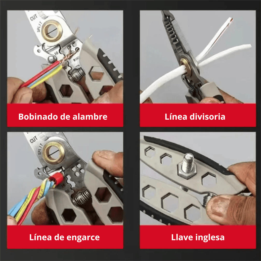 Alicate Multiuso 9 en 1 de 7” PRO – Todo en Uno para Electricistas y Bricolaje