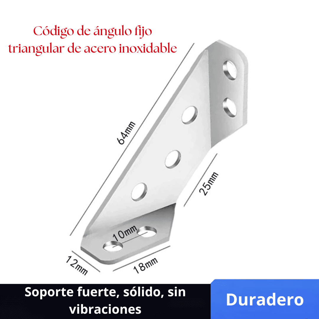 Conector Universal de Esquinas en Acero Inoxidable – Refuerzo Discreto y Resistente para Muebles