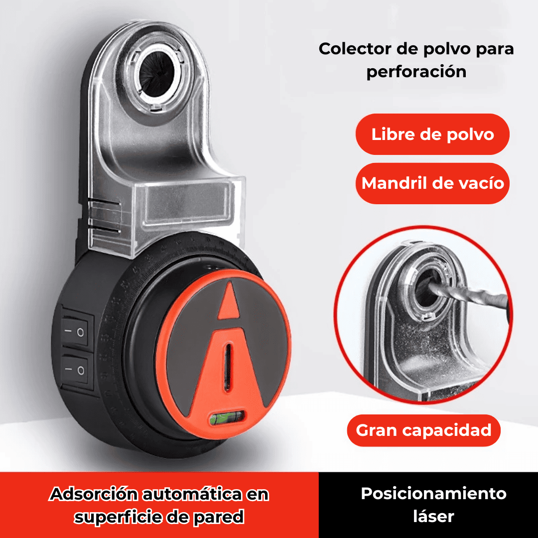 Colector de Polvo Eléctrico con Láser 2 en 1 – Perforación Limpia, Precisa y Sin Esfuerzo