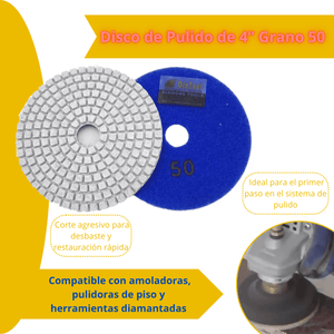 Disco de Pulido de 4” Grano 50 húmedo