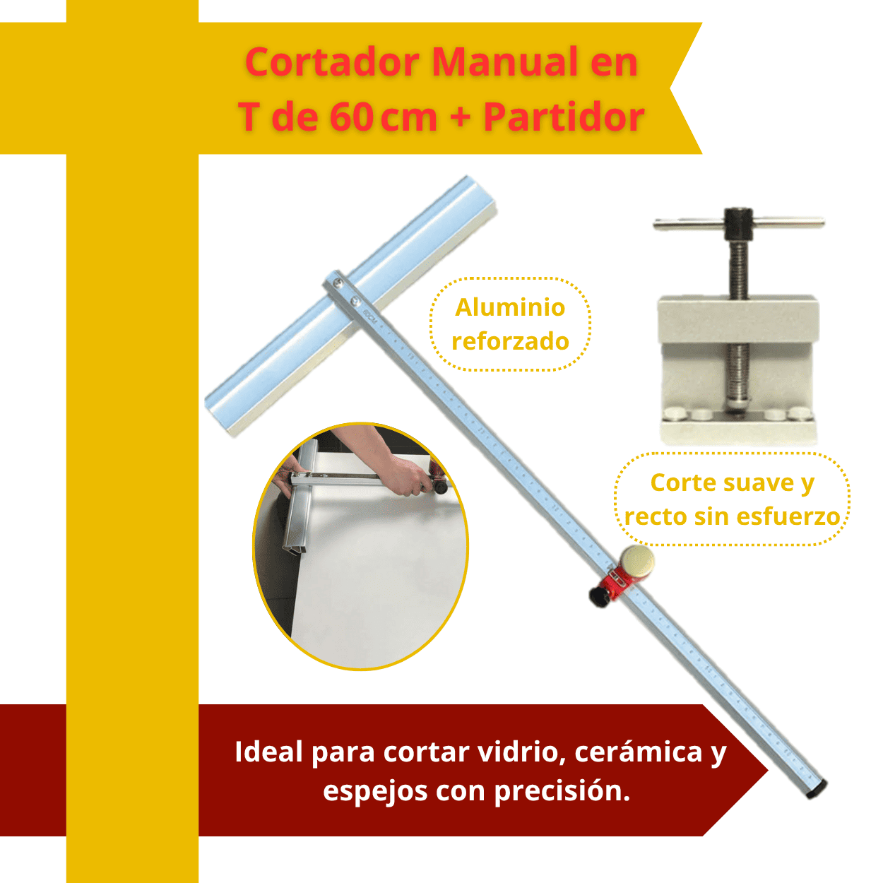 Cortador Manual en T de 60 cm + Partidor