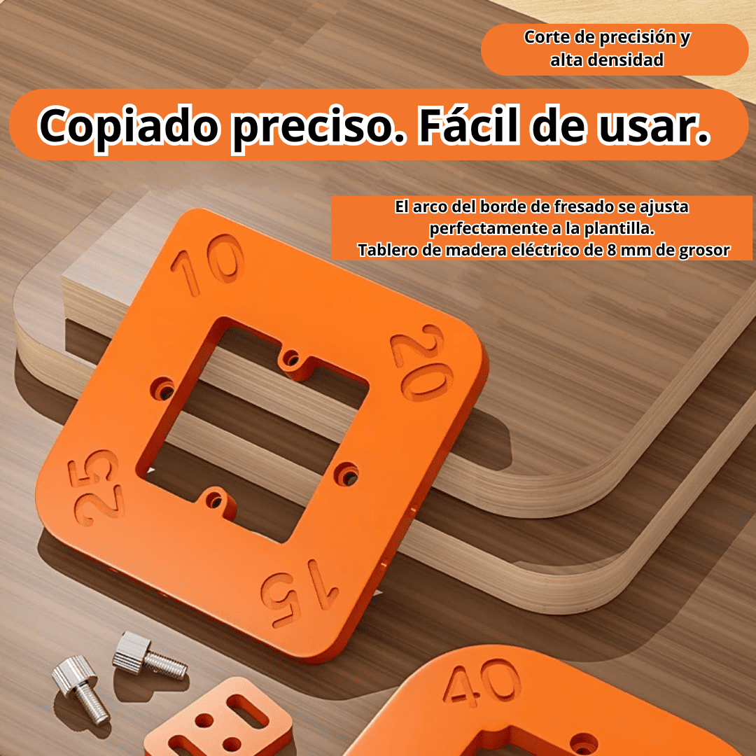 Plantillas para Bordes de Esquinas – ABS 4 en 1 – Radio Perfecto para Carpintería y Melamina
