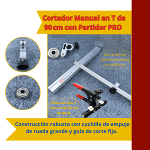Cortador Manual en T de 90 cm con Partidor PRO