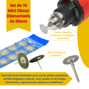 Set de 10 Mini Discos Diamantado de 50mm