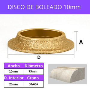 DISCO DE BOLEADO PARA PORCELANATO, GRANITO Y MÁRMOL – 10MM, 15MM, 20MM