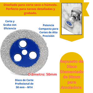 Disco Diamantado de 50mm para Amoladora