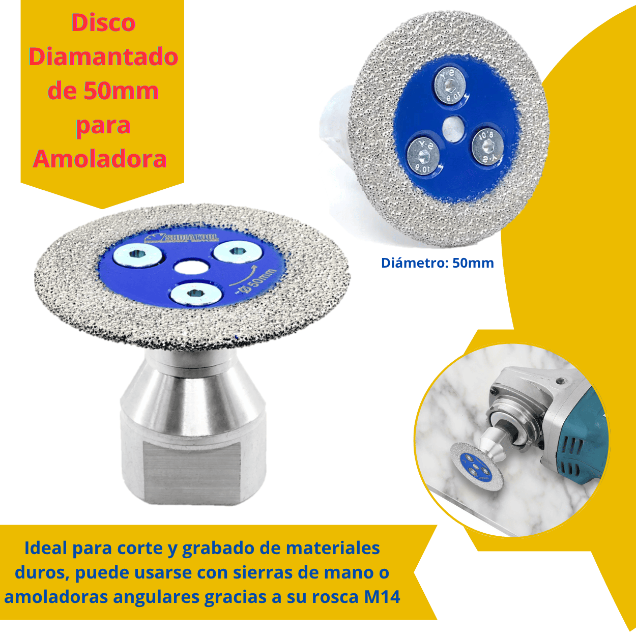 Disco Diamantado de 50mm para Amoladora