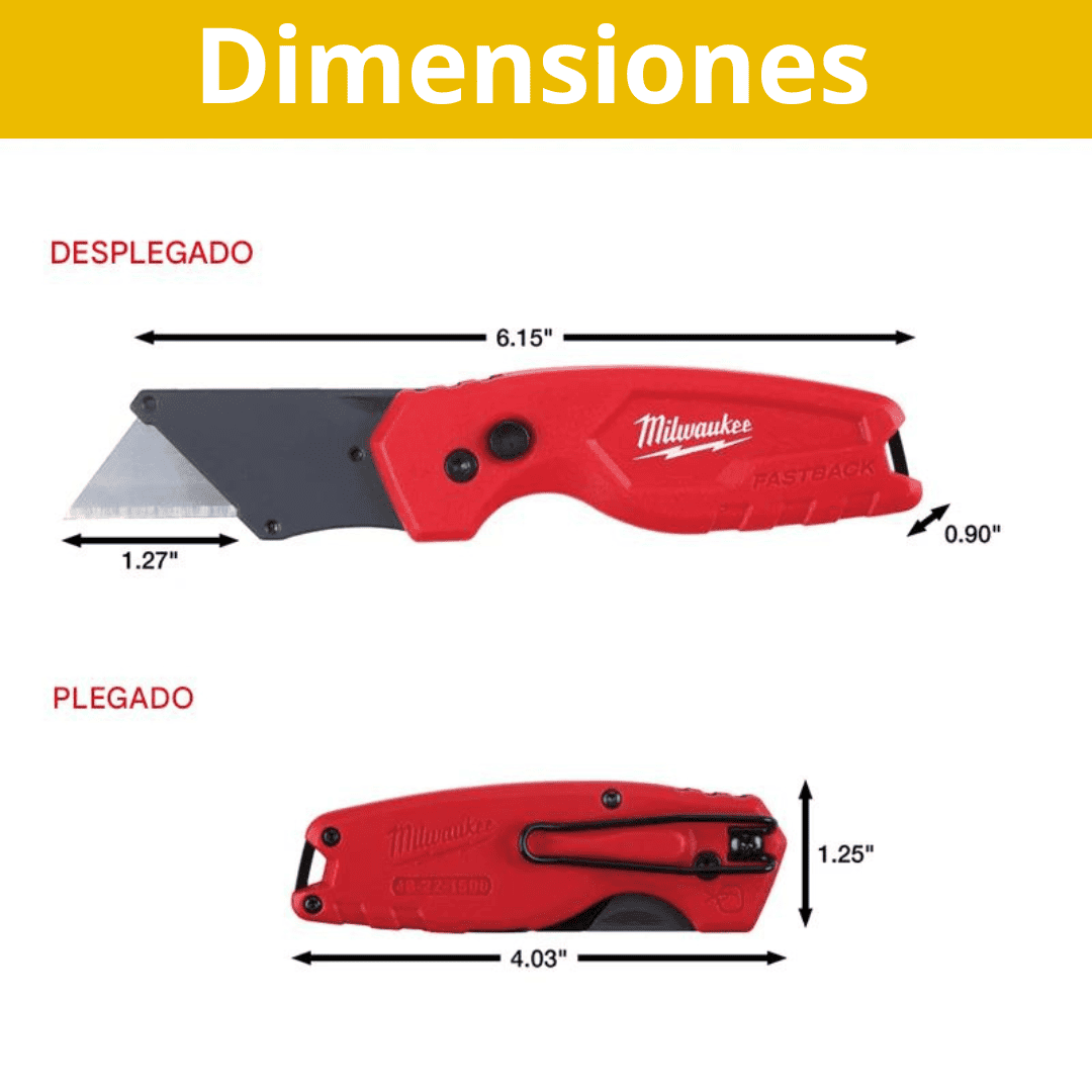 Cutter y Navaja Multiusos Milwaukee FASTBACK™ – Modelos PRO Compactos y Versátiles