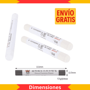 Kit de 2 Ceras Blancas para Reparación de Muebles en Madera, Melaminas y Aglomerados