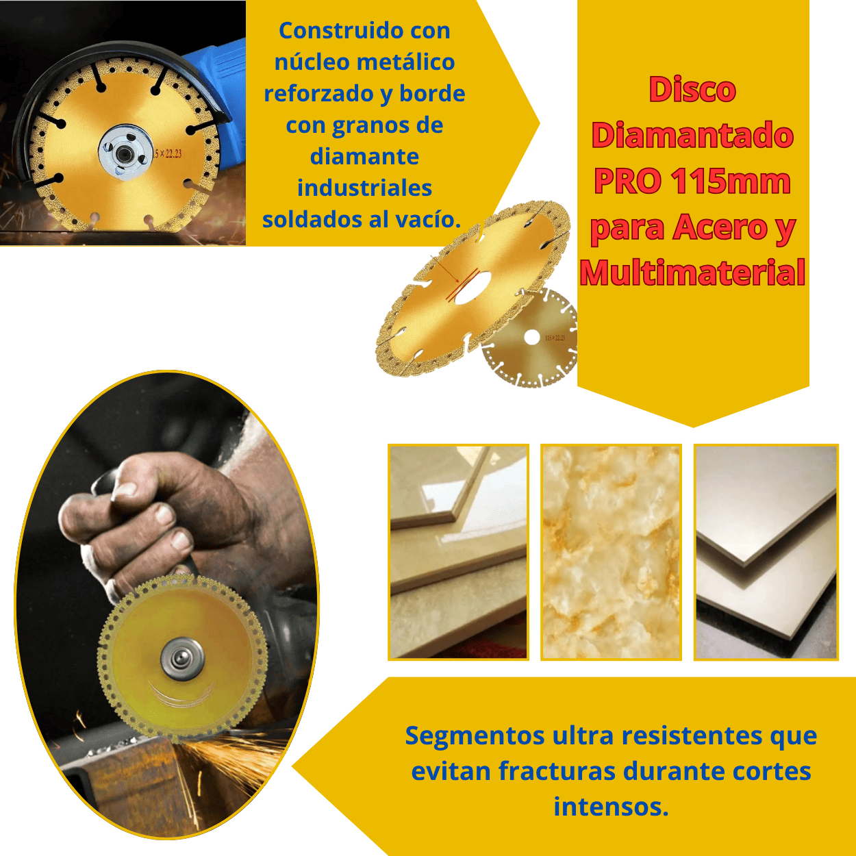 Disco Diamantado PRO 115mm Multimaterial