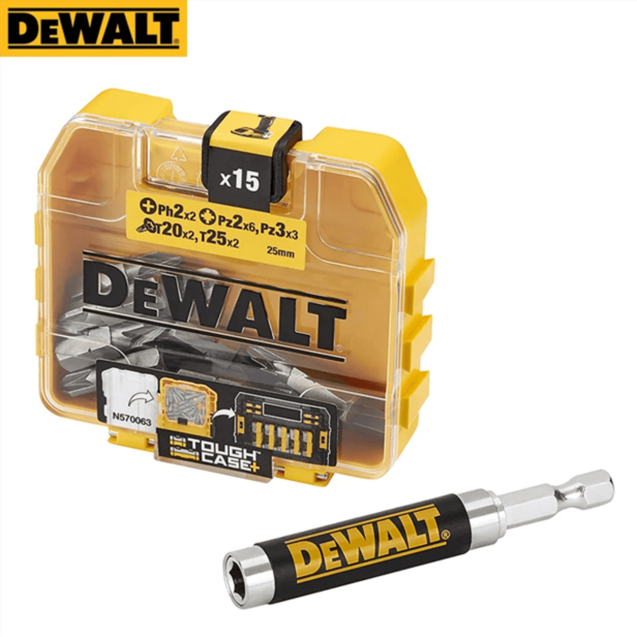 Set 16pz Punta + Guía Magnética DEWALT FLEXTORQ DT70522T-Q