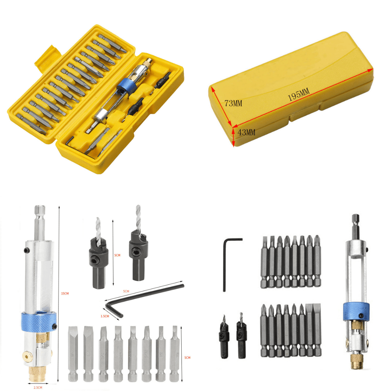 Set Avellanador & Atornillador Reversible 20pcs – Drill Flip Driver