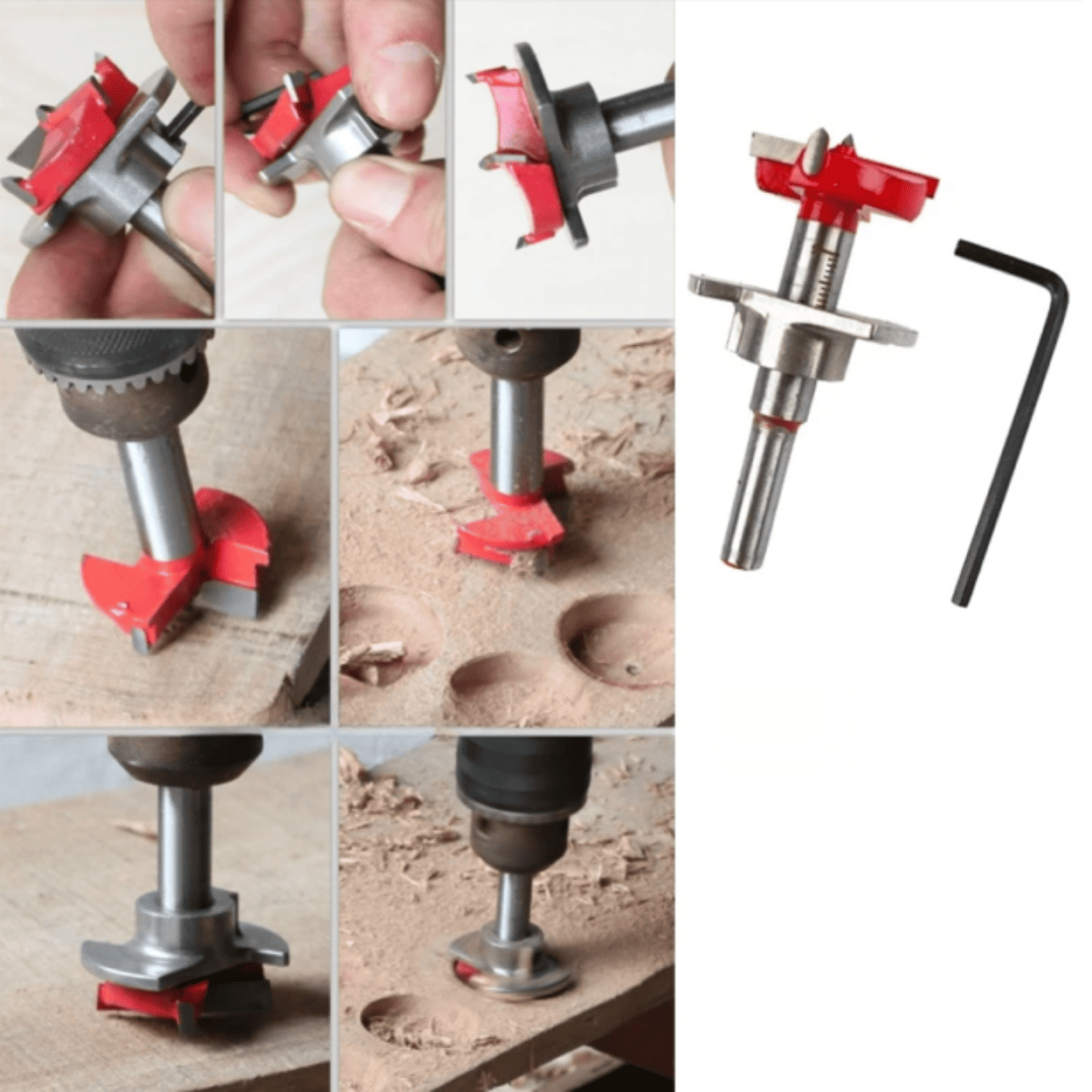 Broca Forstner de 35mm con Tope Regulable – Perforación Precisa para Madera y Melamina