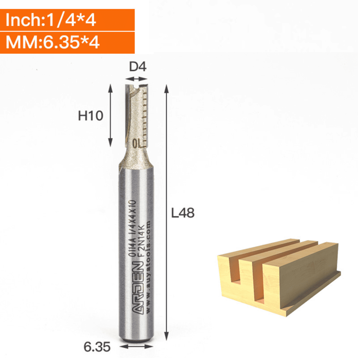 Fresa Corte Recto 4mm ARDEN – Precisión Profesional en Madera