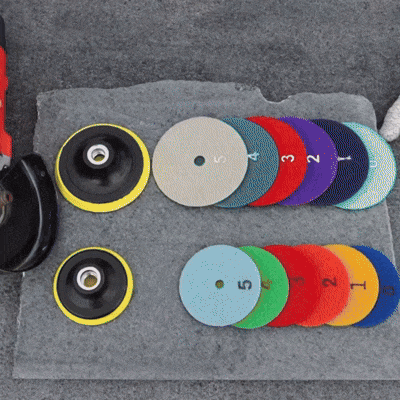 Set de 6 Discos Pulidores en Seco de 4" para Porcelanato, Granito y Mármol
