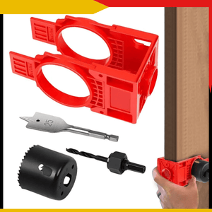 Kit de Instalación de Cerradura para Puertas de Madera – Plantilla Ajustable + Sierras Perforadoras