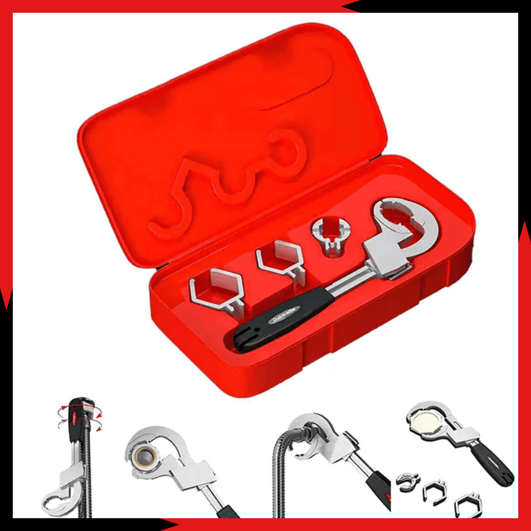 Llave Gasfitería PRO 4 en 1 – Precisión y Potencia para Espacios Reducidos