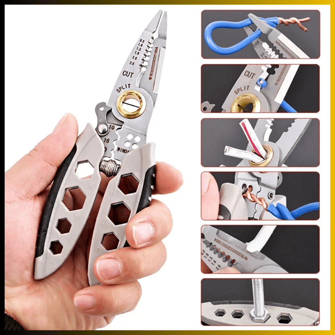 Alicate Multiuso 9 en 1 de 7” PRO – Todo en Uno para Electricistas y Bricolaje