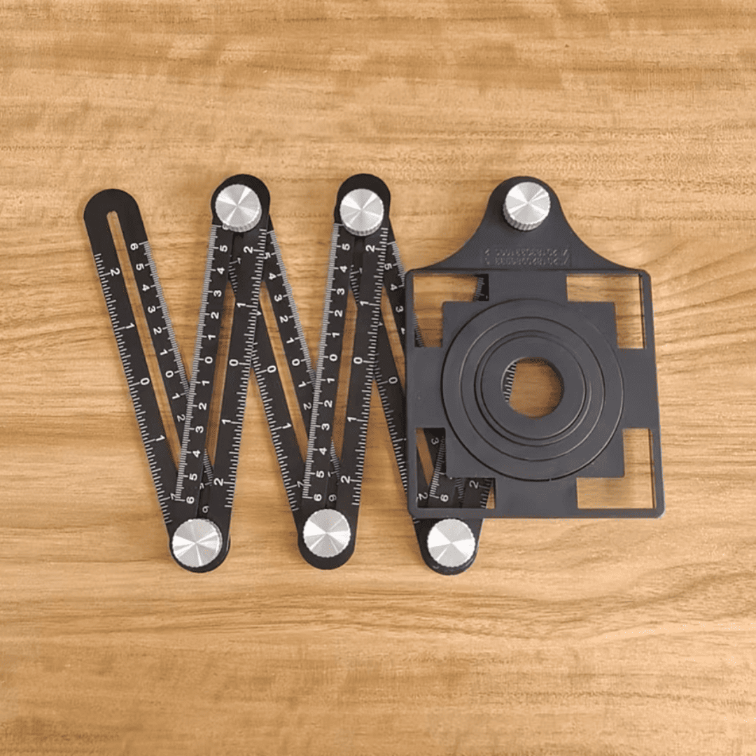 Regla Localizadora de Agujeros 6 Pliegues en Aluminio – Versión Estándar y PRO con Cola de Pez