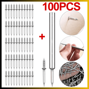 100 Clavos de Doble Punta + 1 Adaptador para Clavar