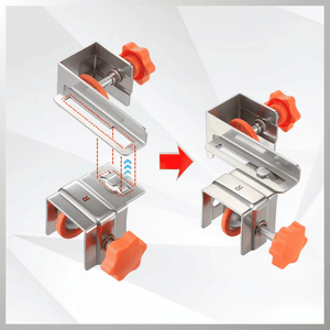 Abrazadera 2 en 1 para Tapa de Cajón y Corredera – Set de 2 Piezas de Precisión para Armado Rápido