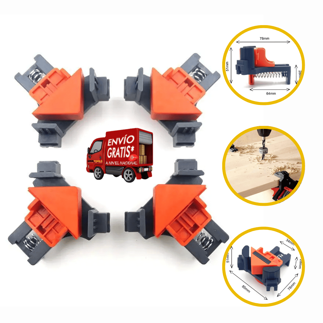 Prensas Esquineras con Resorte – Set de 4 Piezas